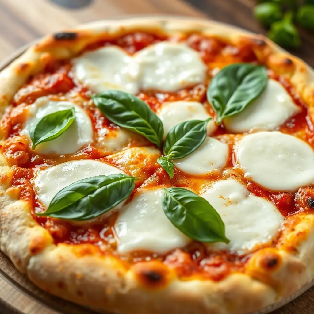 A tempting shot of Lavash Pizza, featuring a thin and crispy crust topped with a rich tomato sauce, mozzarella cheese, and a variety of fresh toppings.